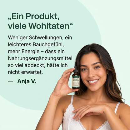 Lurea® Lymphdrainage-Tropfen Natürliche Linderung bei Wassereinlagerungen im Gesicht, Bauch und an den Beinen