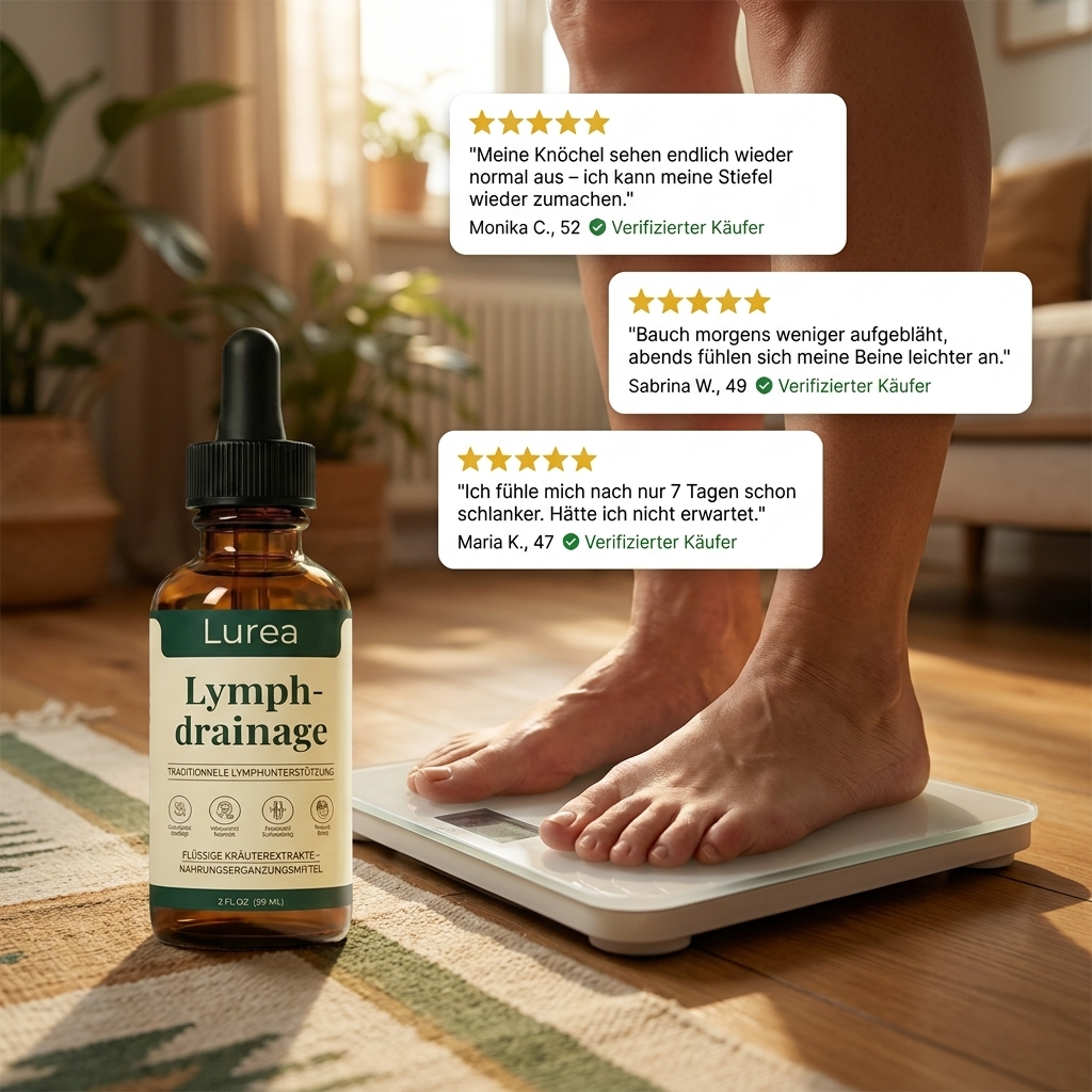 Lurea® Lymphdrainage-Tropfen Natürliche Linderung bei Wassereinlagerungen im Gesicht, Bauch und an den Beinen