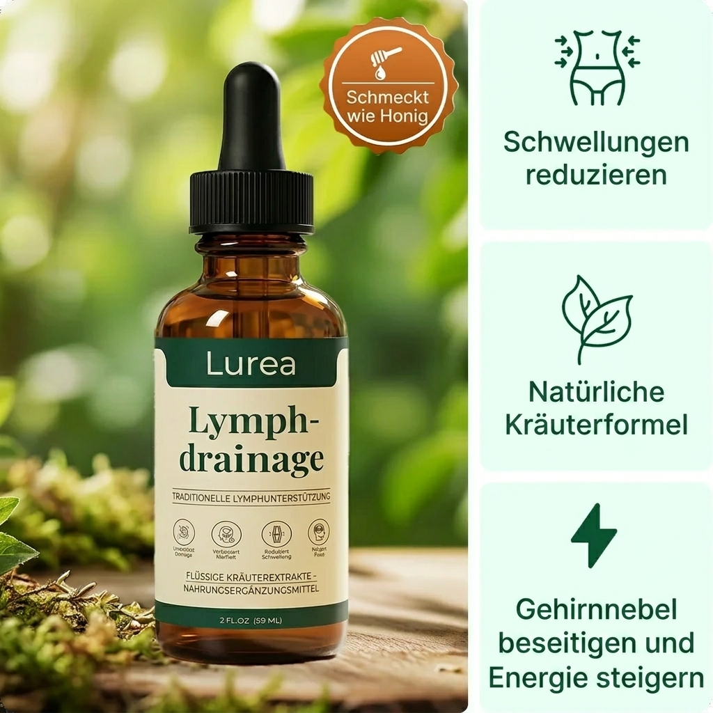 Lurea® Lymphdrainage-Tropfen Natürliche Linderung bei Wassereinlagerungen im Gesicht, Bauch und an den Beinen