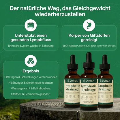 Lurea® Lymphdrainage-Tropfen Natürliche Linderung bei Wassereinlagerungen im Gesicht, Bauch und an den Beinen